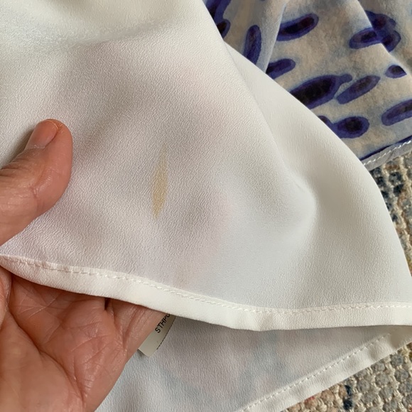 BCBG Maxazria blue and white silk party dress - Picture 9 of 10